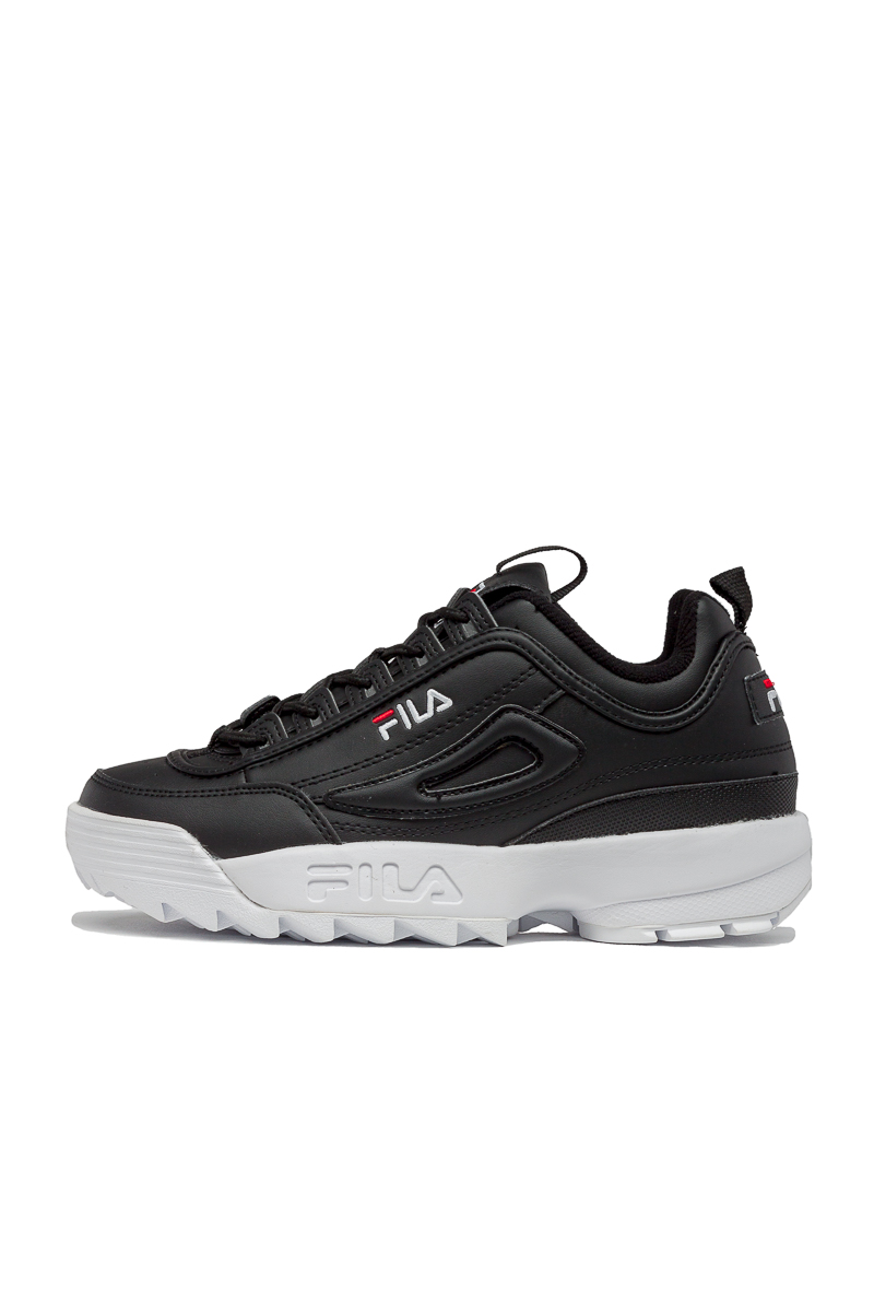 fila disruptor ii platform wedge sneakers in black