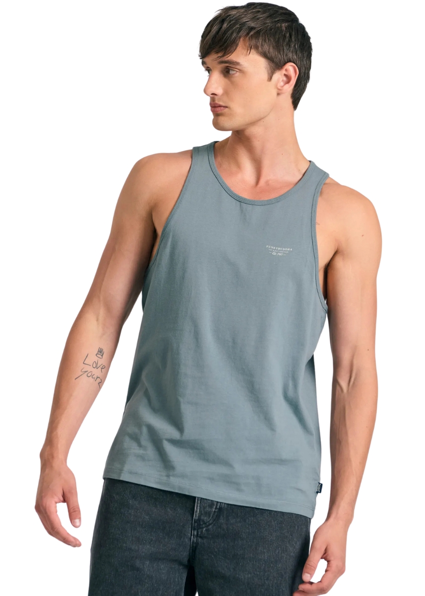 Funky Buddha Αμάνικη Μπλούζα FBM011-003-04 – Steel Grey