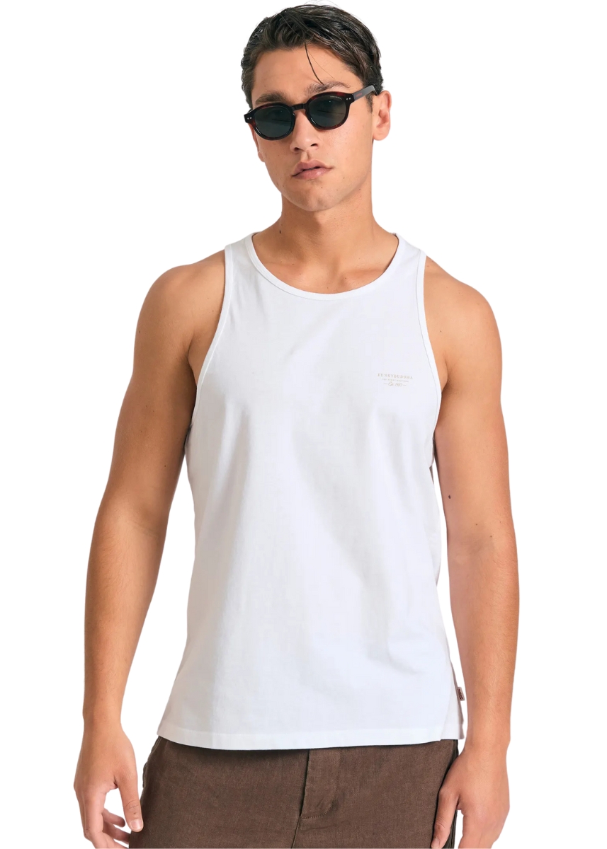 Funky Buddha Αμάνικη Μπλούζα FBM011-003-04 – White