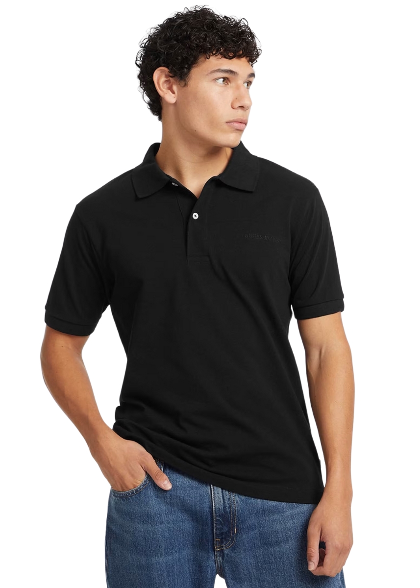 Guess Jeans Μπλούζα Polo M4BP29KCJV1-JBLK - Black
