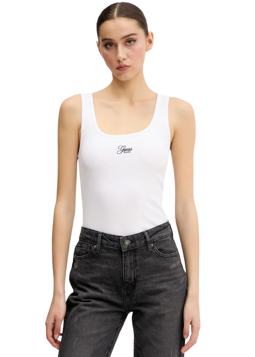 Guess Jeans Αμάνικη Μπλούζα W5GP26KA0H1-G011 - White