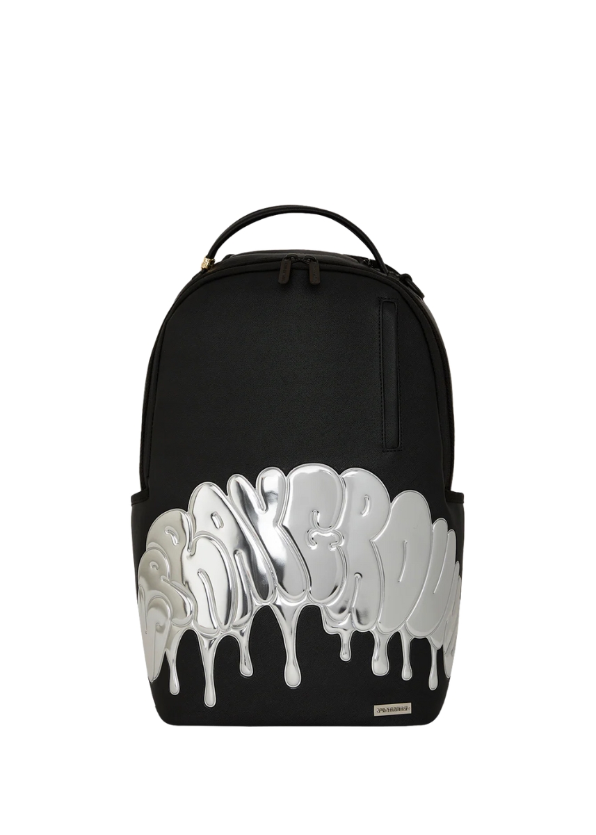 Sprayground® Metallic Drip Shark Bubble Letters Dlx Backpack B7745 - Black