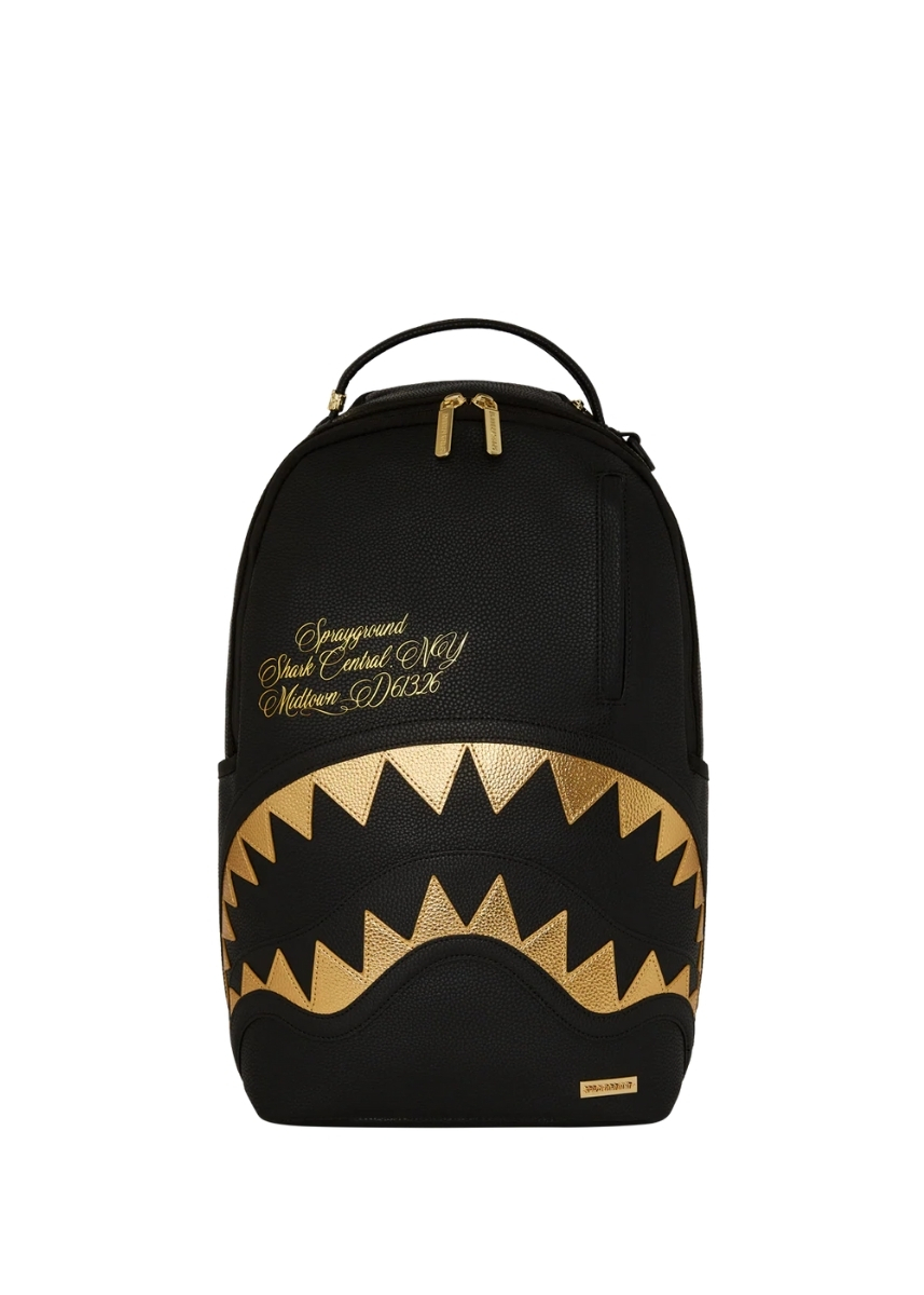 Sprayground® Shark Central Gold Dlxsv Backpack B7166 - Black