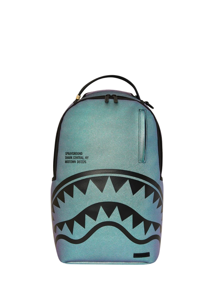 Sprayground® Shark Central Oil Slick Dlxs Backpack B7382 - Green