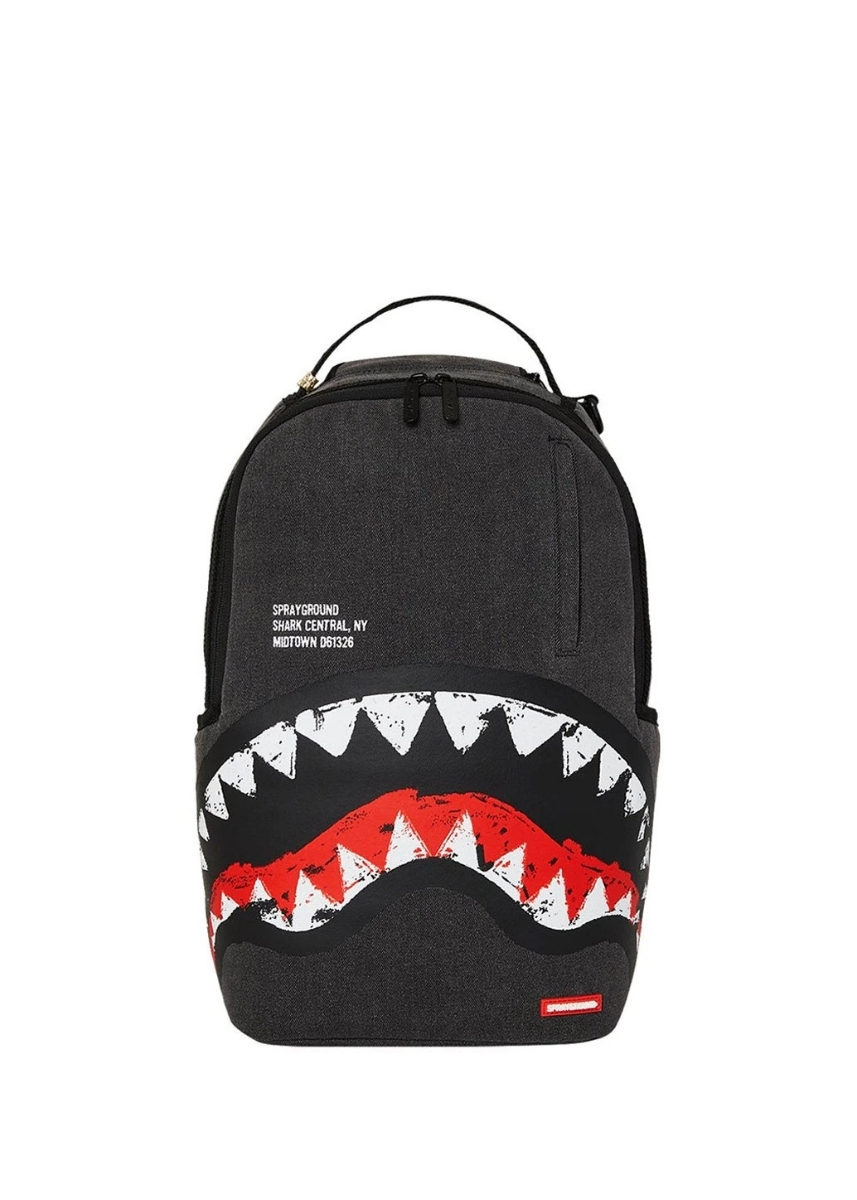 Sprayground® Shark Central Painted Dlxs Backpack B7165 - Black