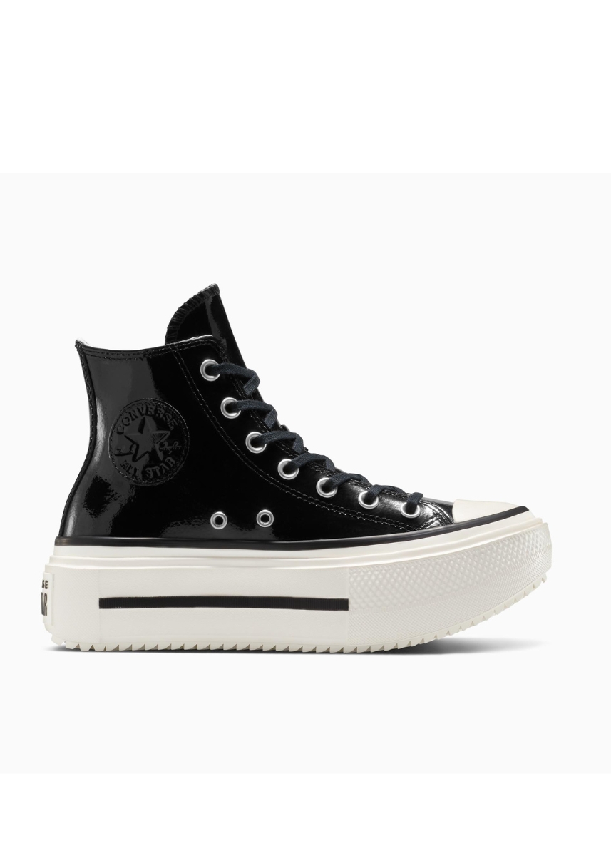 Converse Chuck Taylor All Star Lift Double Stack Platform Patent Leather Hi A12977 – Black