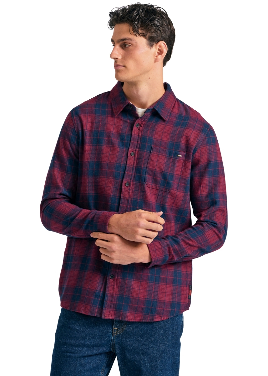 Funky Buddha Flannel Πουκάμισο FBM012-018-05 – Wine Red