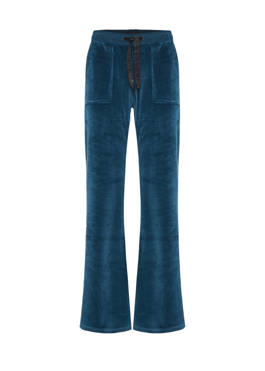 Funky Buddha Βελουτέ Παντελόνι Φόρμας FBL012-100-02 – Indian Teal