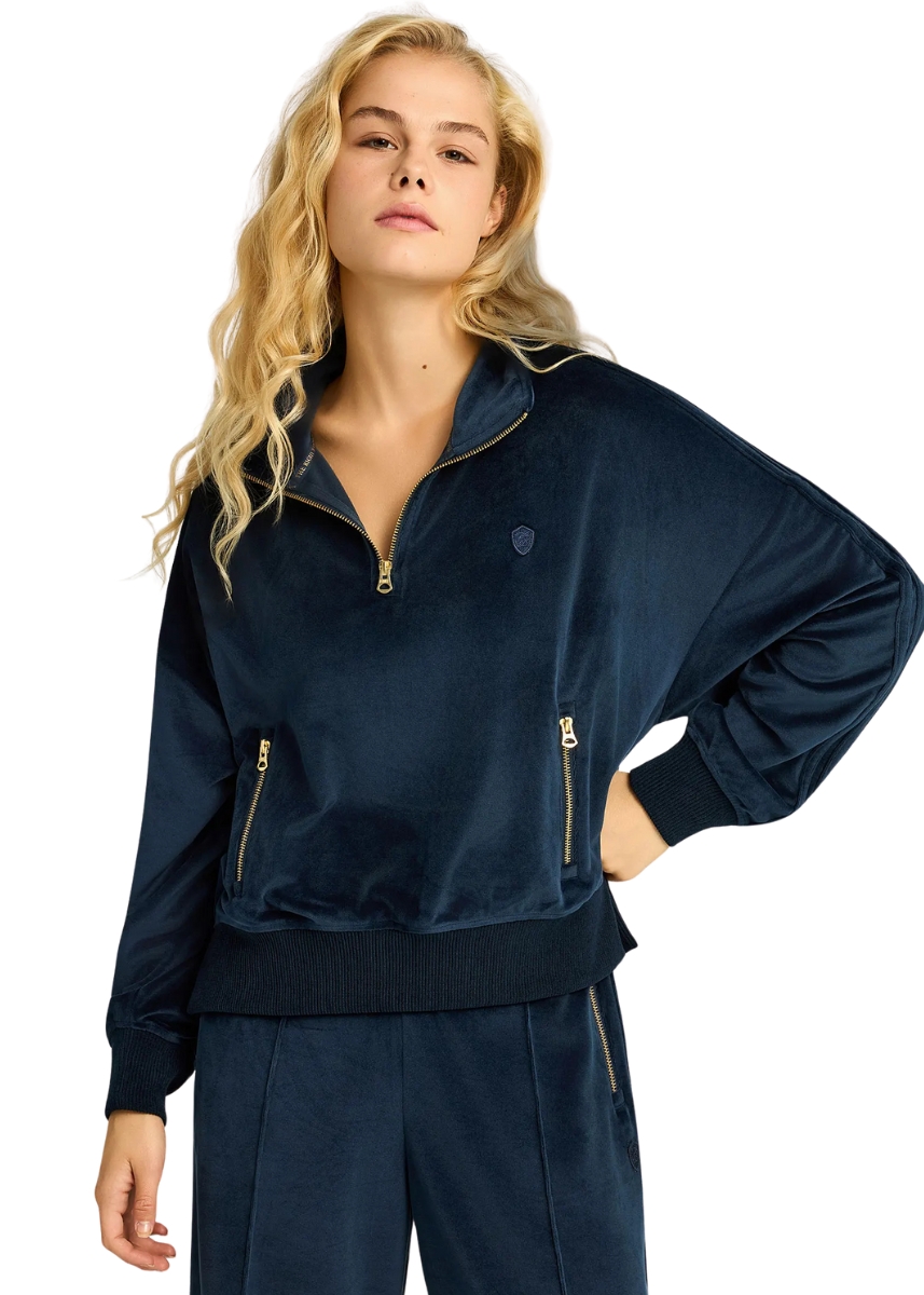 Funky Buddha Βελουτέ Φούτερ FBL012-101-06 – Midnight Blue