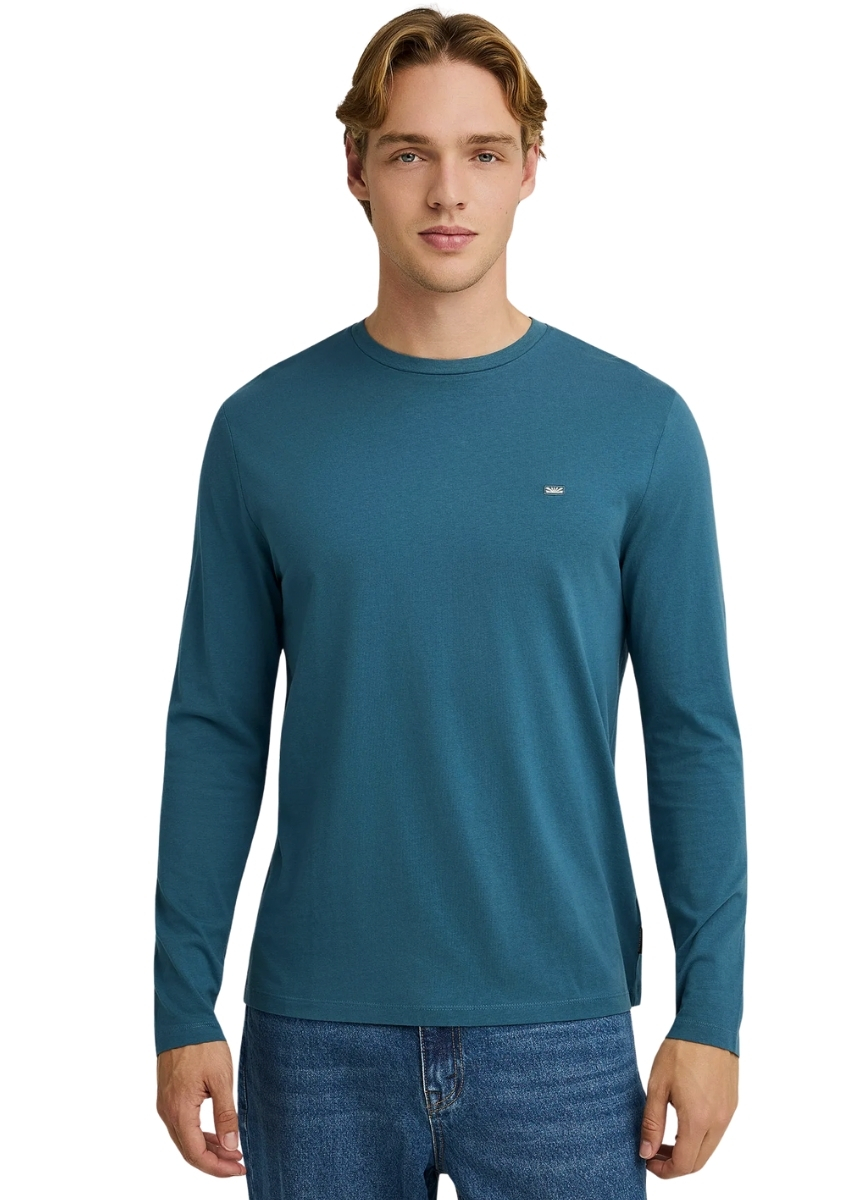 Funky Buddha Μακρυμάνικη Μπλούζα FBM012-001-07 – Indian Teal