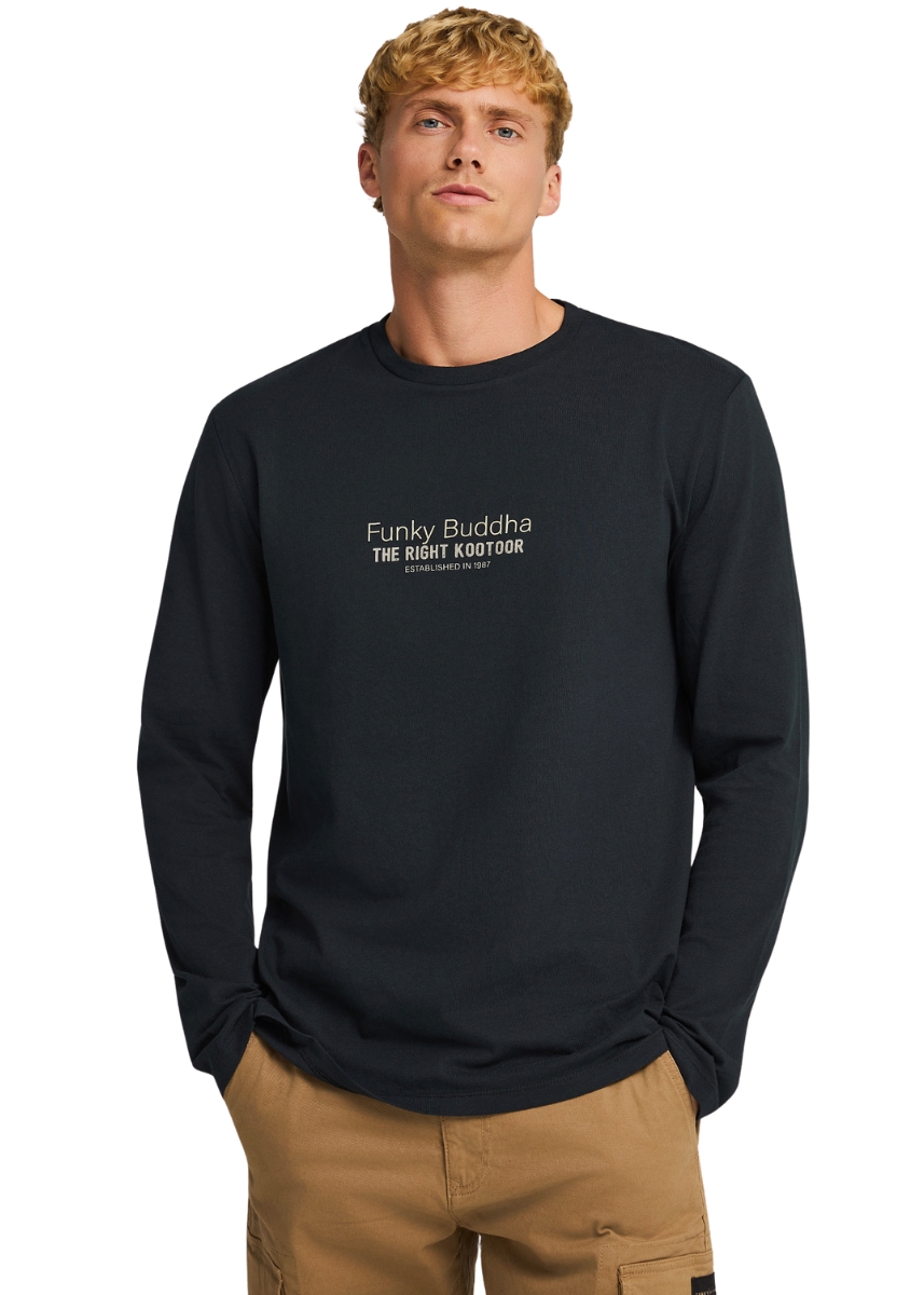 Funky Buddha Μακρυμάνικη Μπλούζα FBM012-003-07 – Black