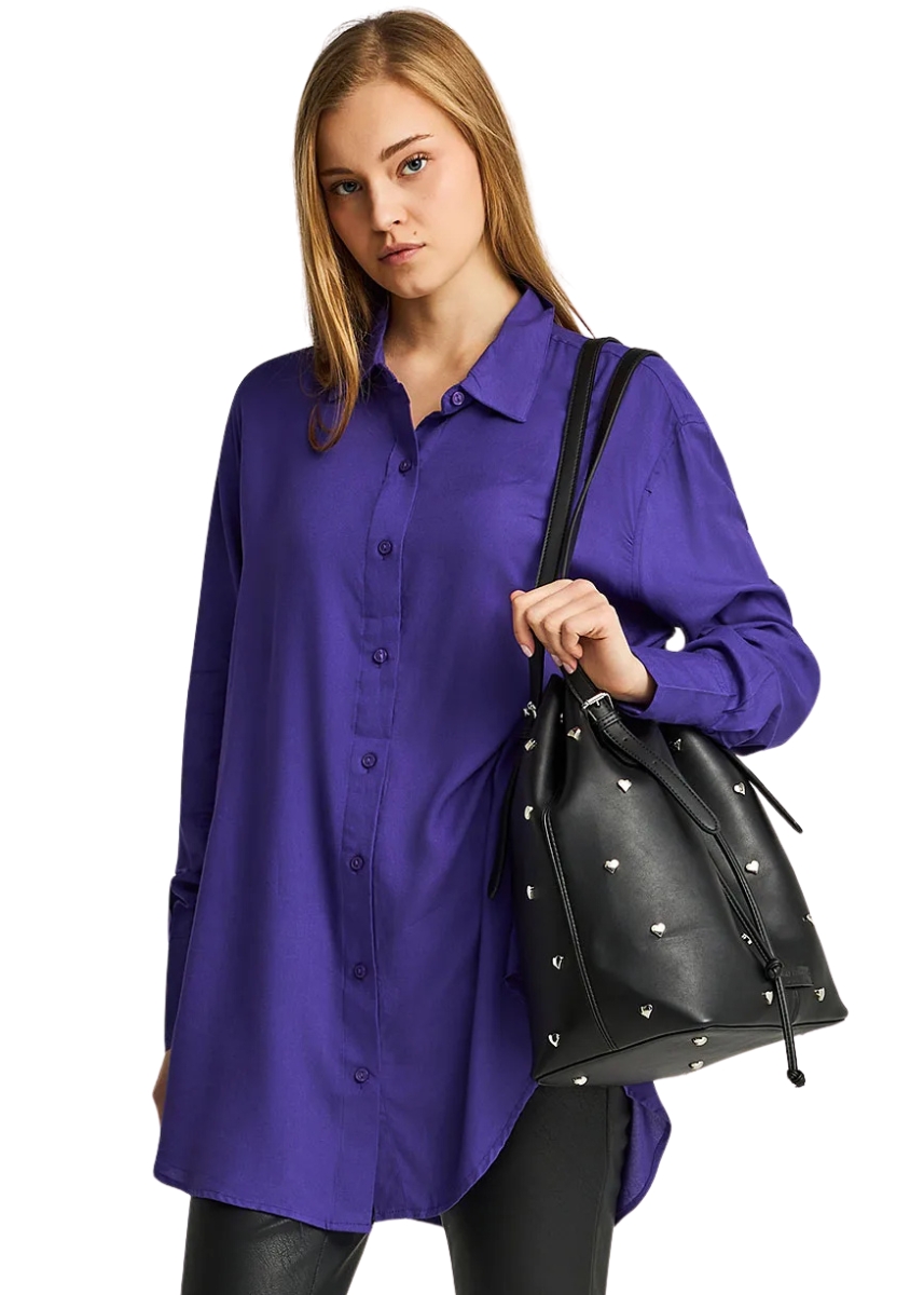 Funky Buddha Πουκάμισο FBL012-101-05 – Royal Purple