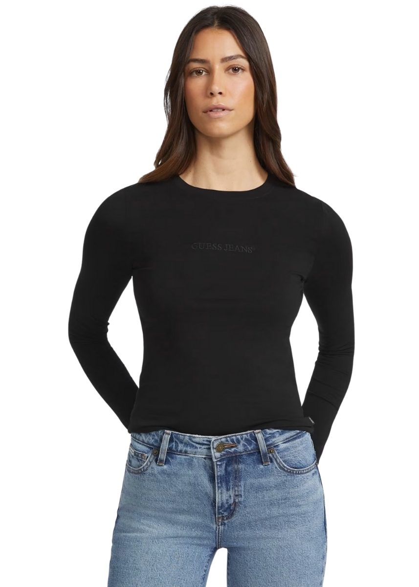 Guess Jeans Μακρυμάνικη Μπλούζα W4YI22J1314-JBLK - Black