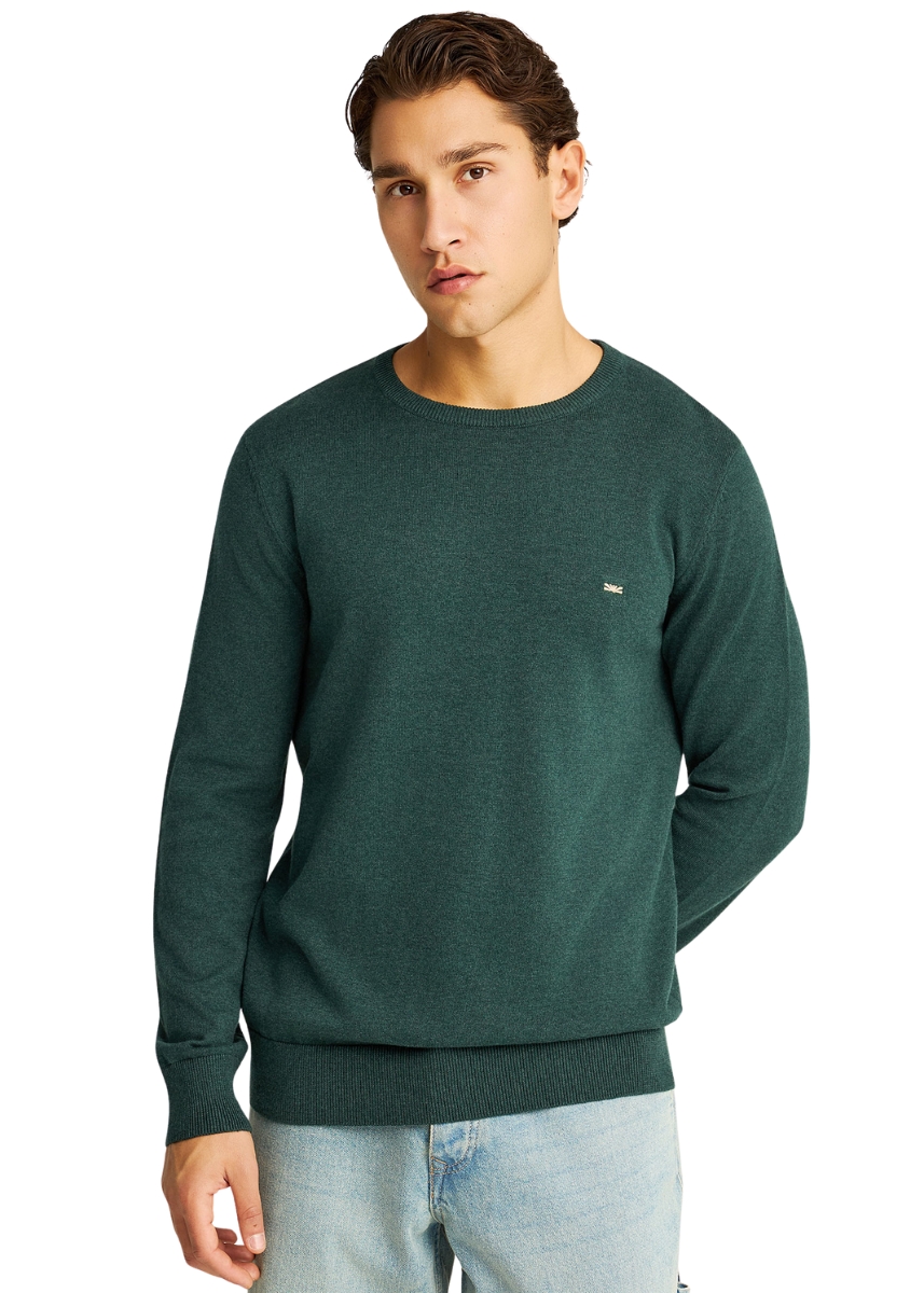 Funky Buddha Πλεκτή Μπλούζα FBM012-001-09 – Pine Green Mel
