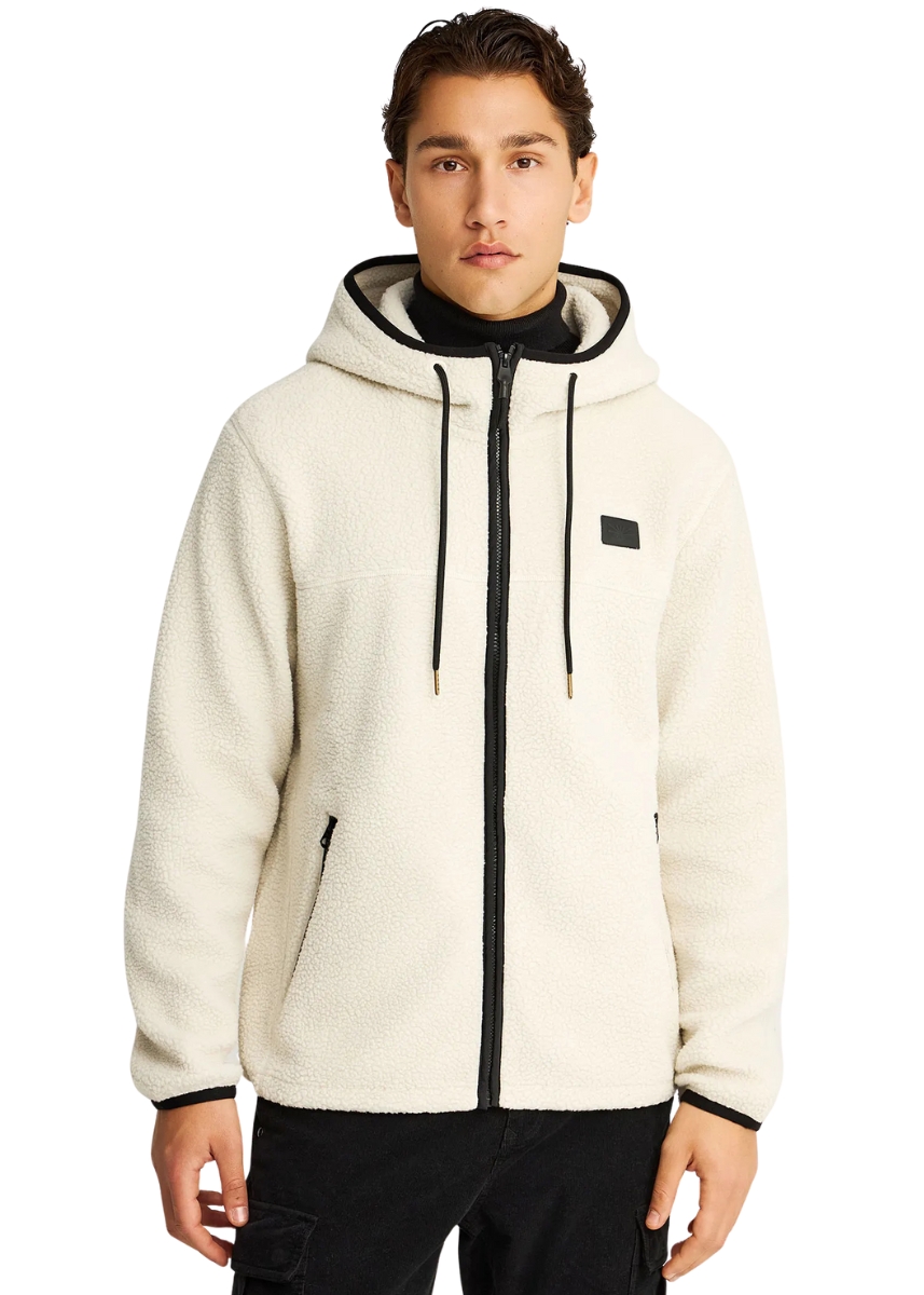 Funky Buddha Ζακέτα Fleece FBM012-056-06 – Cloud Cream