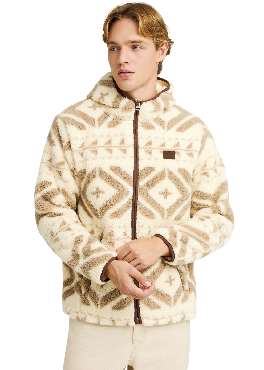 Funky Buddha Ζακέτα Sherpa FBM012-055-06 – Cloud Cream