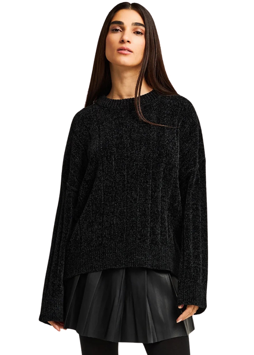 Funky Buddha Πλεκτή Μπλούζα FBL012-104-09 – Black