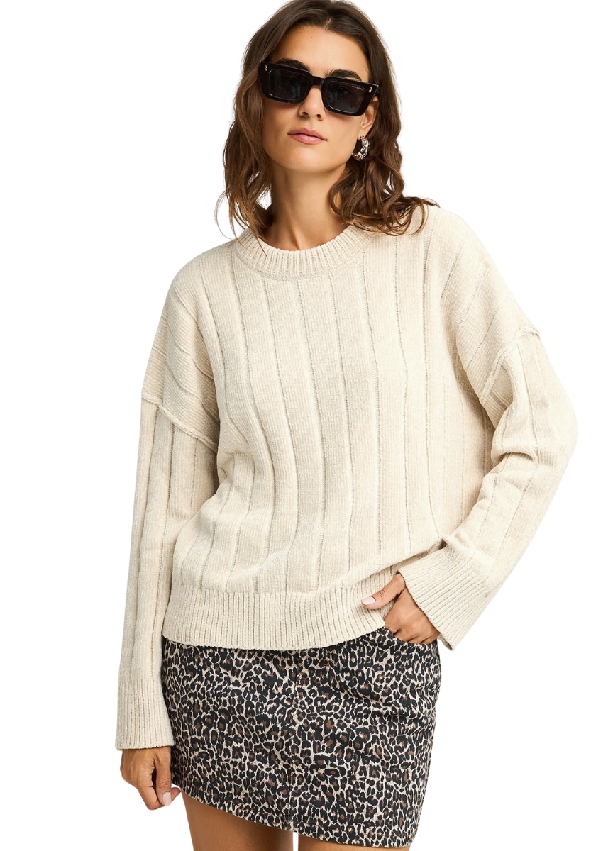 Funky Buddha Πλεκτή Μπλούζα FBL012-104-09 – Cloud Cream