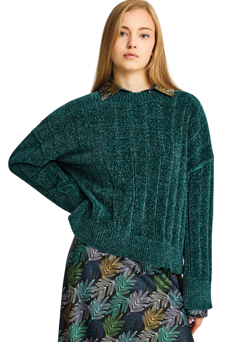 Funky Buddha Πλεκτή Μπλούζα FBL012-104-09 – Dark Sea