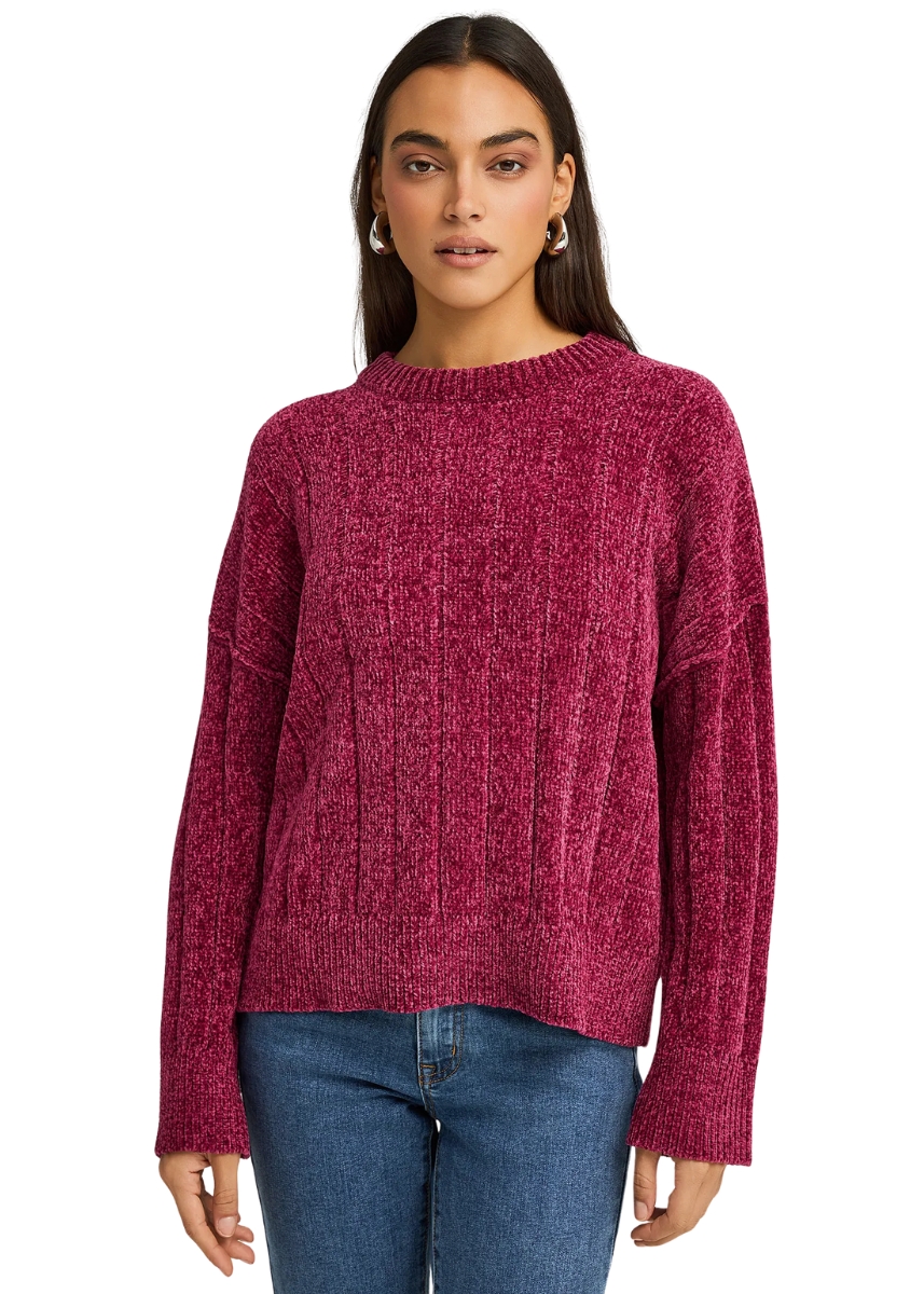 Funky Buddha Πλεκτή Μπλούζα FBL012-104-09 – Sangria