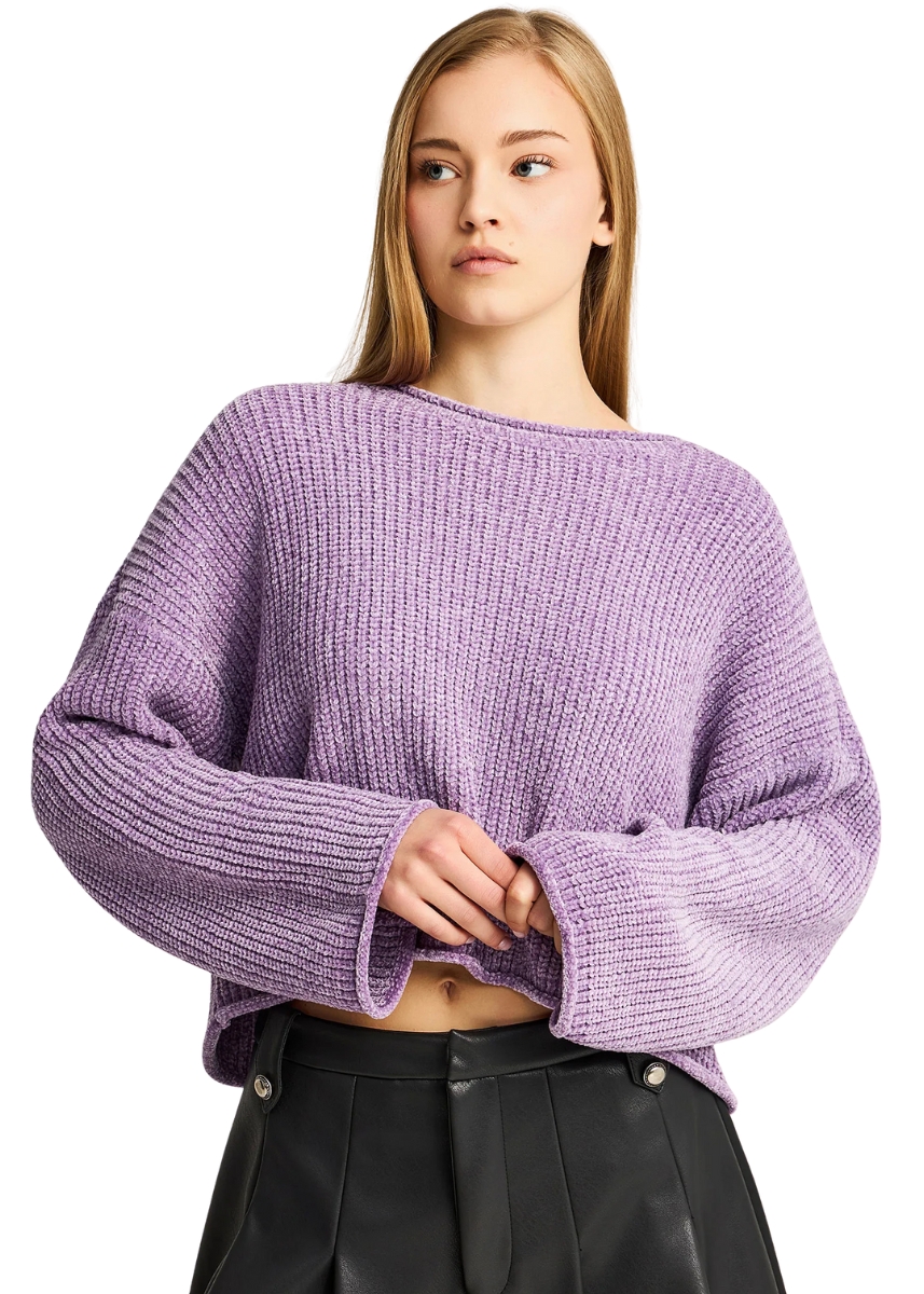 Funky Buddha Πλεκτή Μπλούζα FBL012-106-09 – Orchid Mist