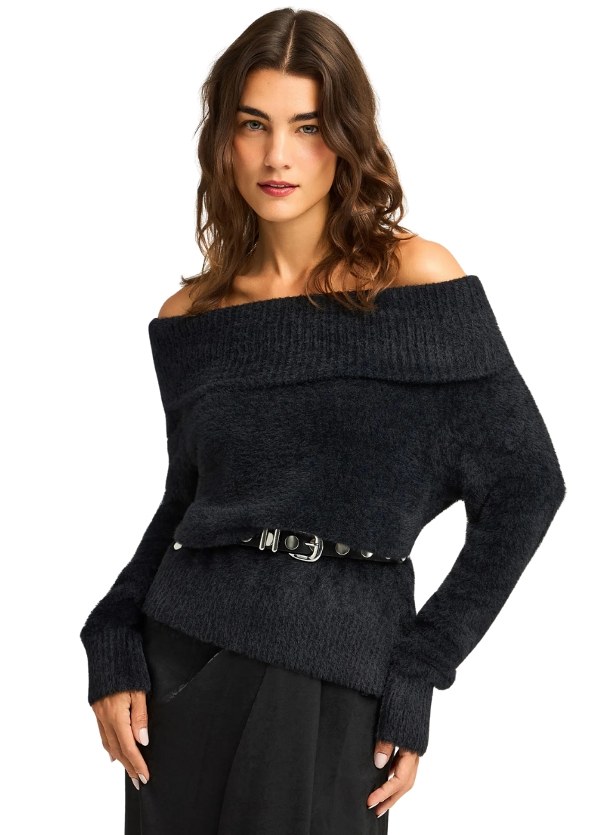 Funky Buddha Πλεκτή Μπλούζα FBL012-120-09 – Black