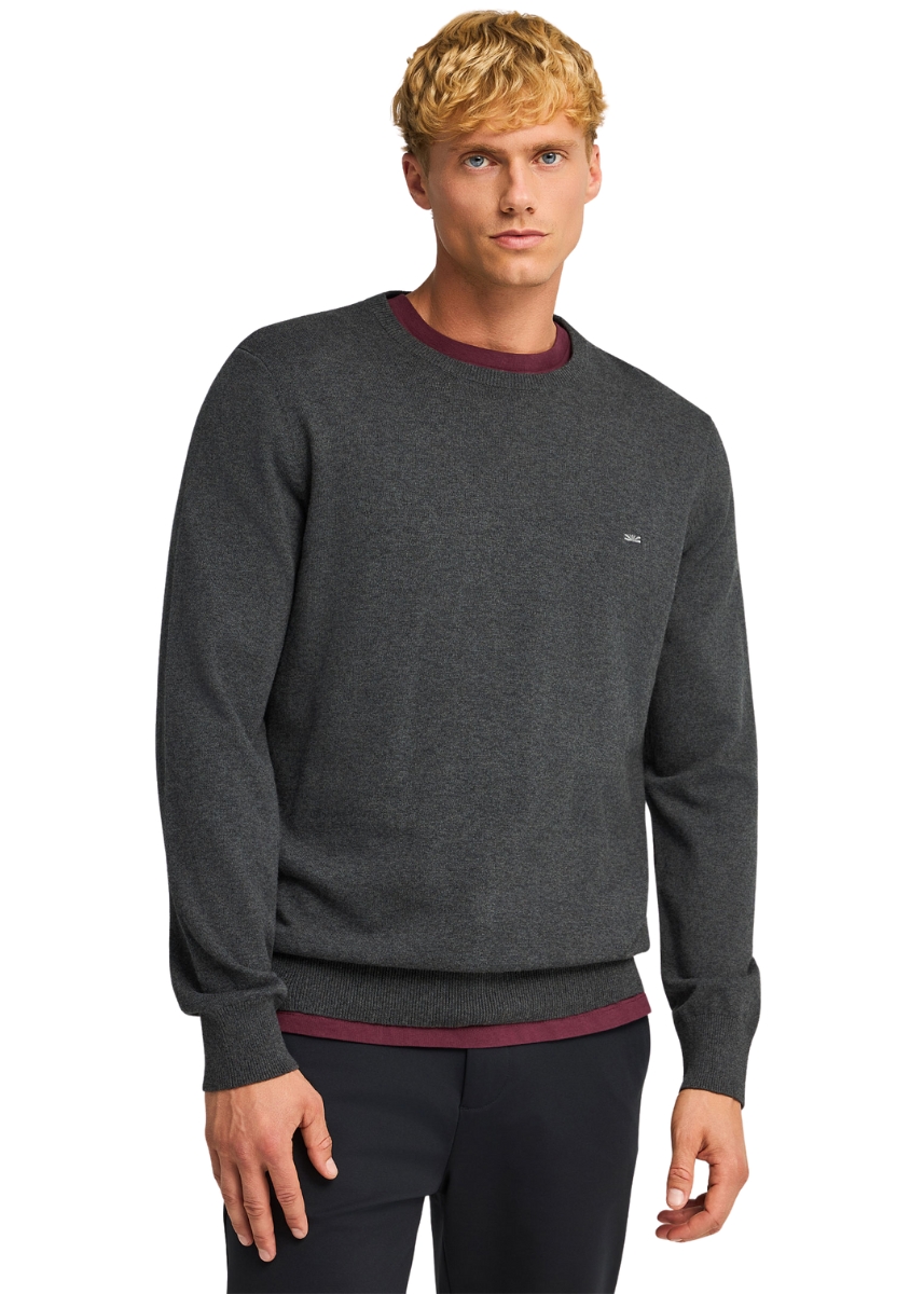 Funky Buddha Πλεκτή Μπλούζα FBM012-001-09 – Dk Grey Mel