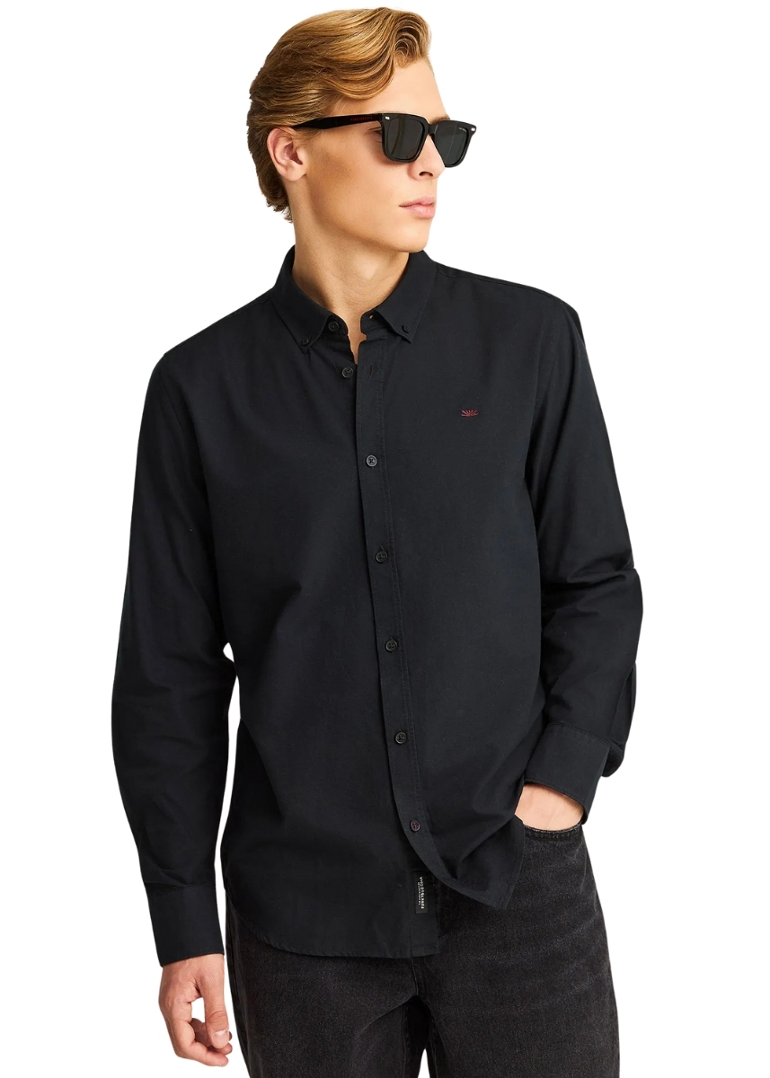 Funky Buddha Πουκάμισο FBM012-002-05 – Black