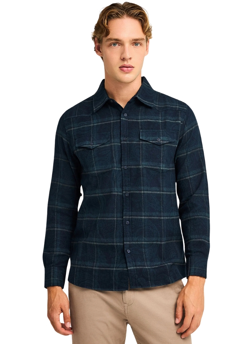 Funky Buddha Πουκάμισο FBM012-031-05 – Navy