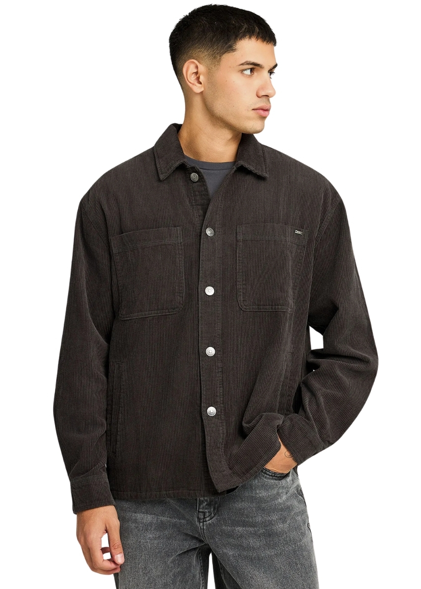 Funky Buddha Πουκάμισο Κοτλέ FBM012-056-05 – Anthracite