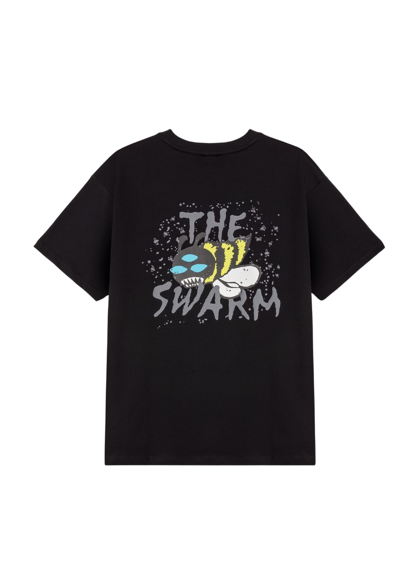 Grimey X The Swarm DC Raw Honey T-Shirt GA763 - Black