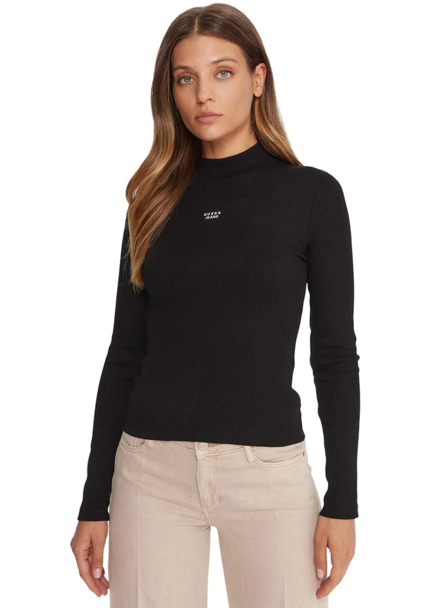Guess Jeans Μακρυμάνικη Μπλούζα W5BP23KA0H1-JBLK - Black