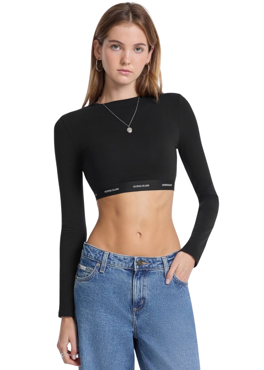 Guess Jeans Μπλούζα W5BZ09KBBU1-JBLK - Black