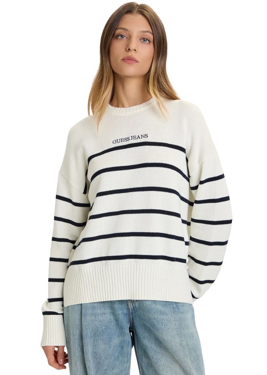 Guess Jeans Πλεκτή Μπλούζα W5BR03Z3HM1-S7YZ - Off White