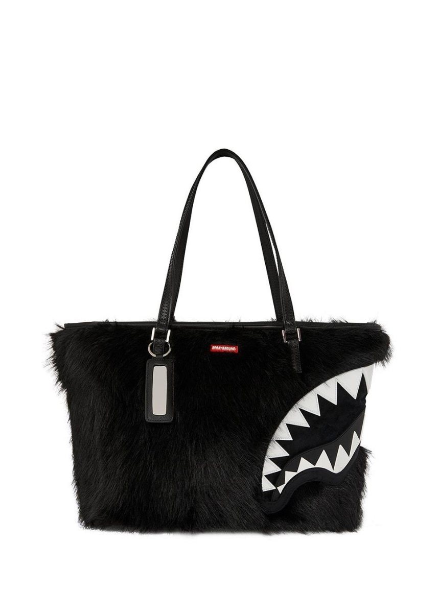 Sprayground® Fur Cray Tote Bag T8212 - Black