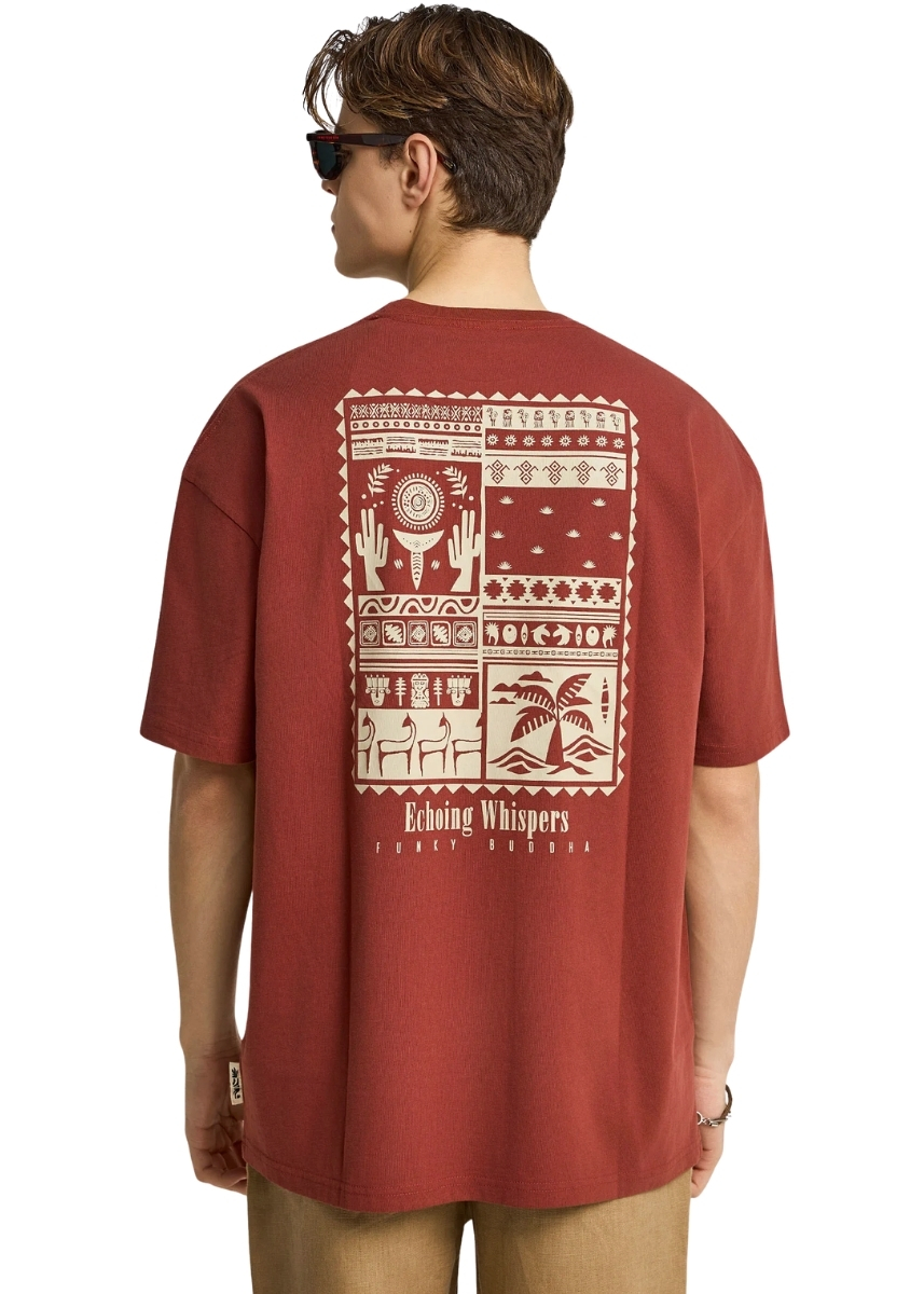 Funky Buddha T-Shirt FBM013-055-04 – Henna Brown