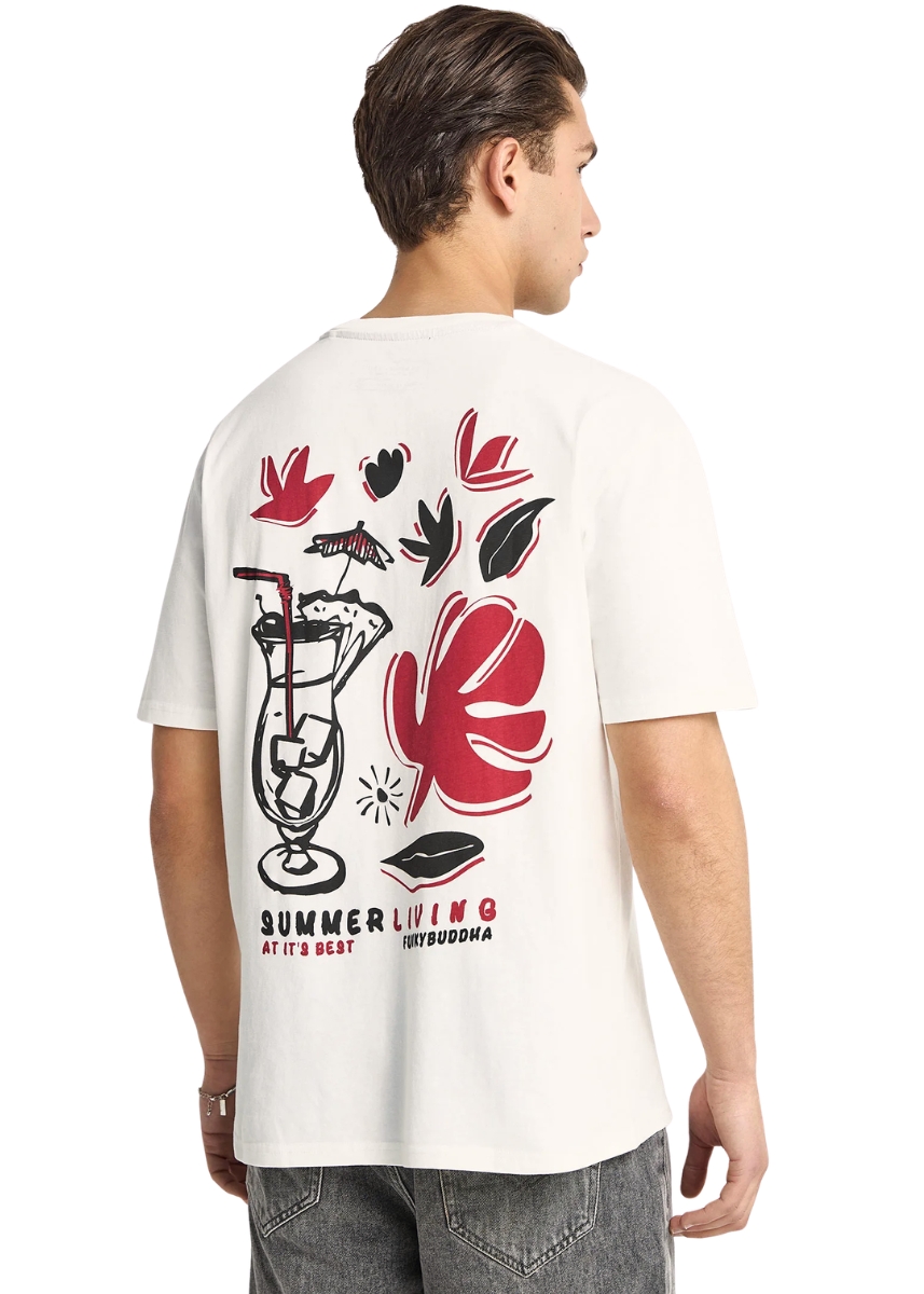 Funky Buddha T-Shirt FBM013-088-04 – Off White