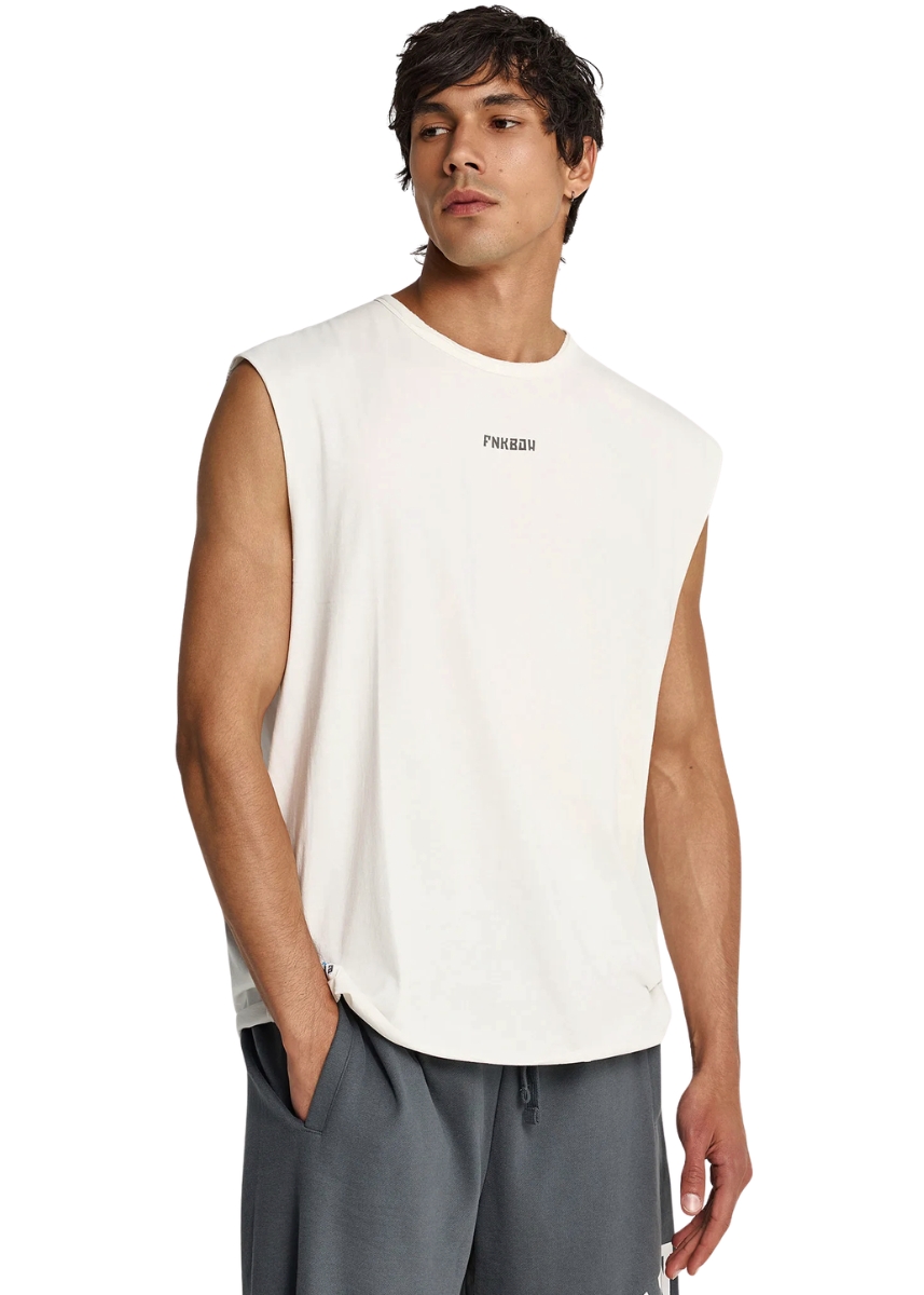 Funky Buddha Αμάνικη Μπλούζα FBM013-096-04 – Off White