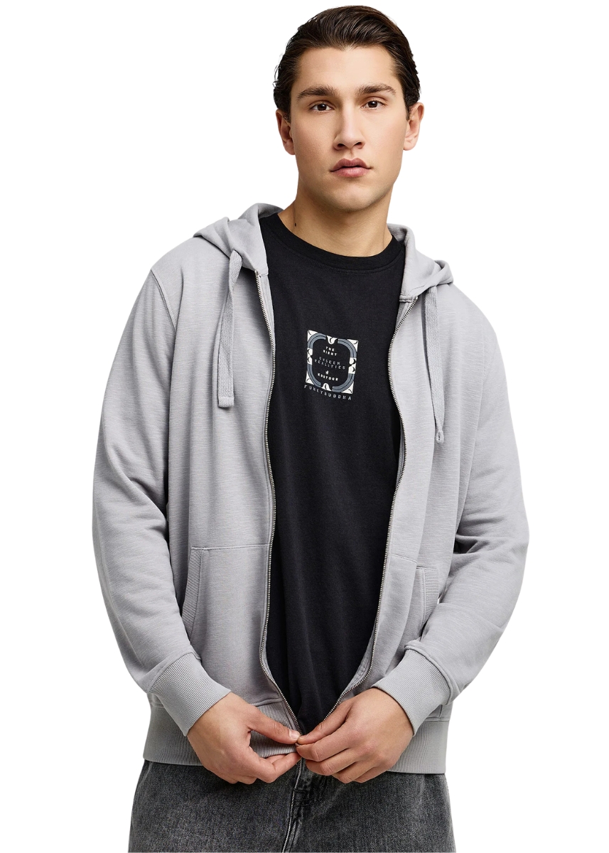 Funky Buddha Ζακέτα FBM013-002-06 – Grey