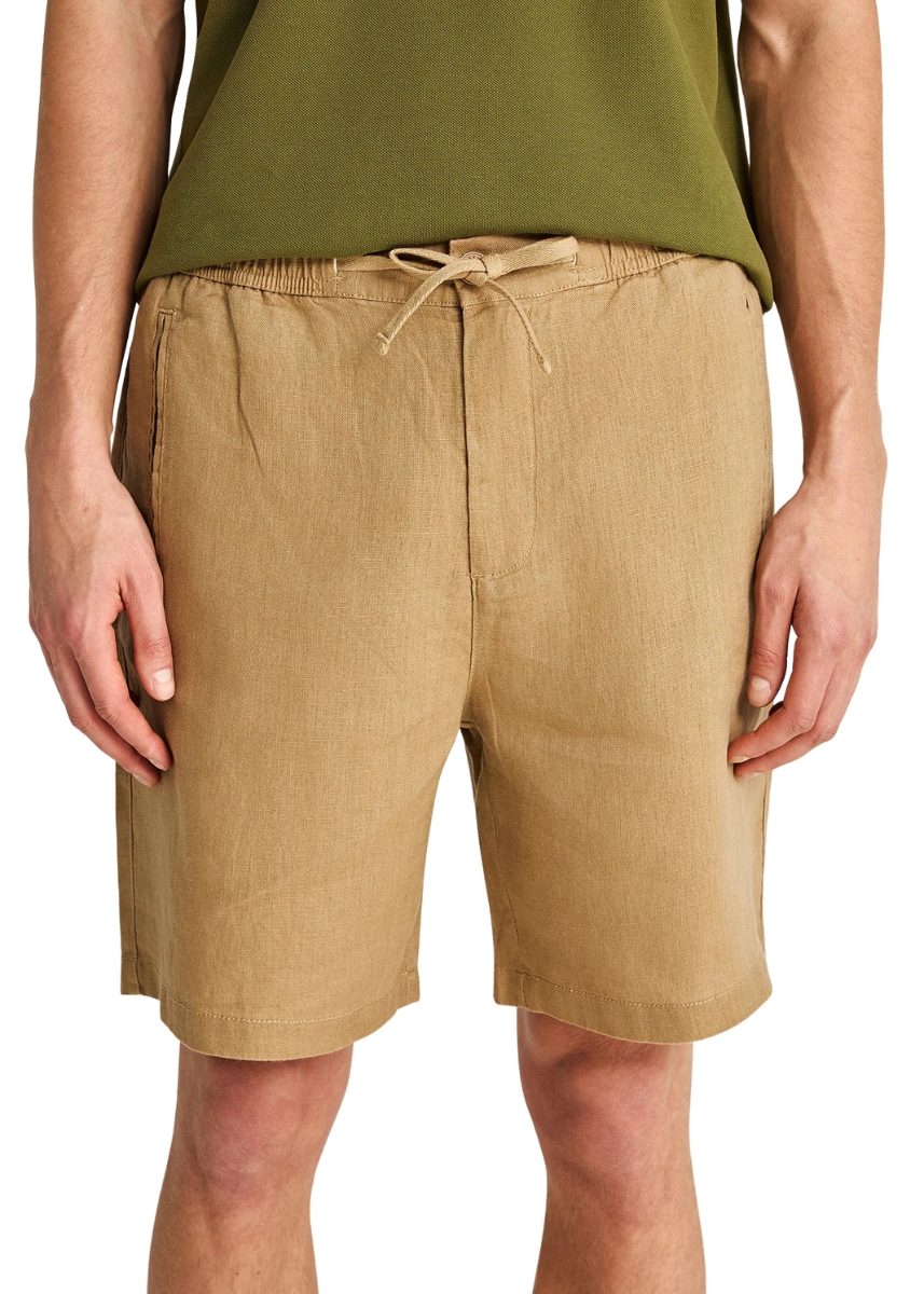 Funky Buddha Λινή Βερμούδα Chino FBM013-009-03 – Warm Sand