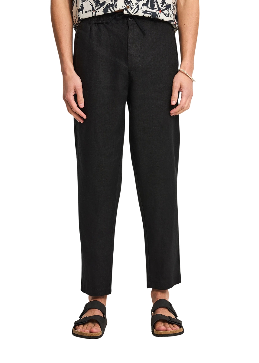 Funky Buddha Λινό Παντελόνι Chino FBM013-011-02 – Black