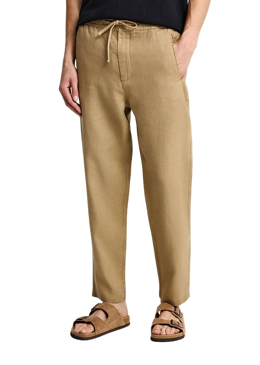 Funky Buddha Λινό Παντελόνι Chino FBM013-011-02 – Warm Sand