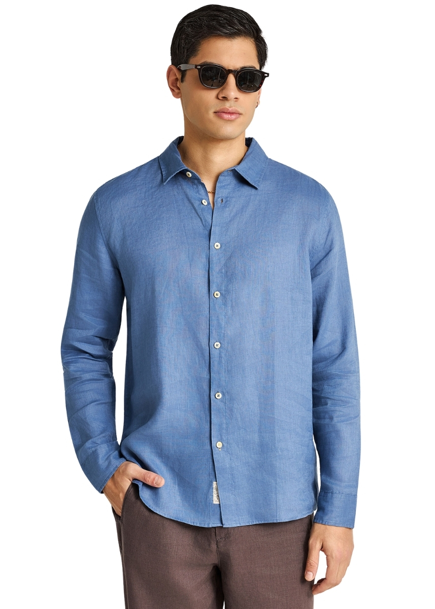 Funky Buddha Πουκάμισο FBM013-001-05 – Indigo