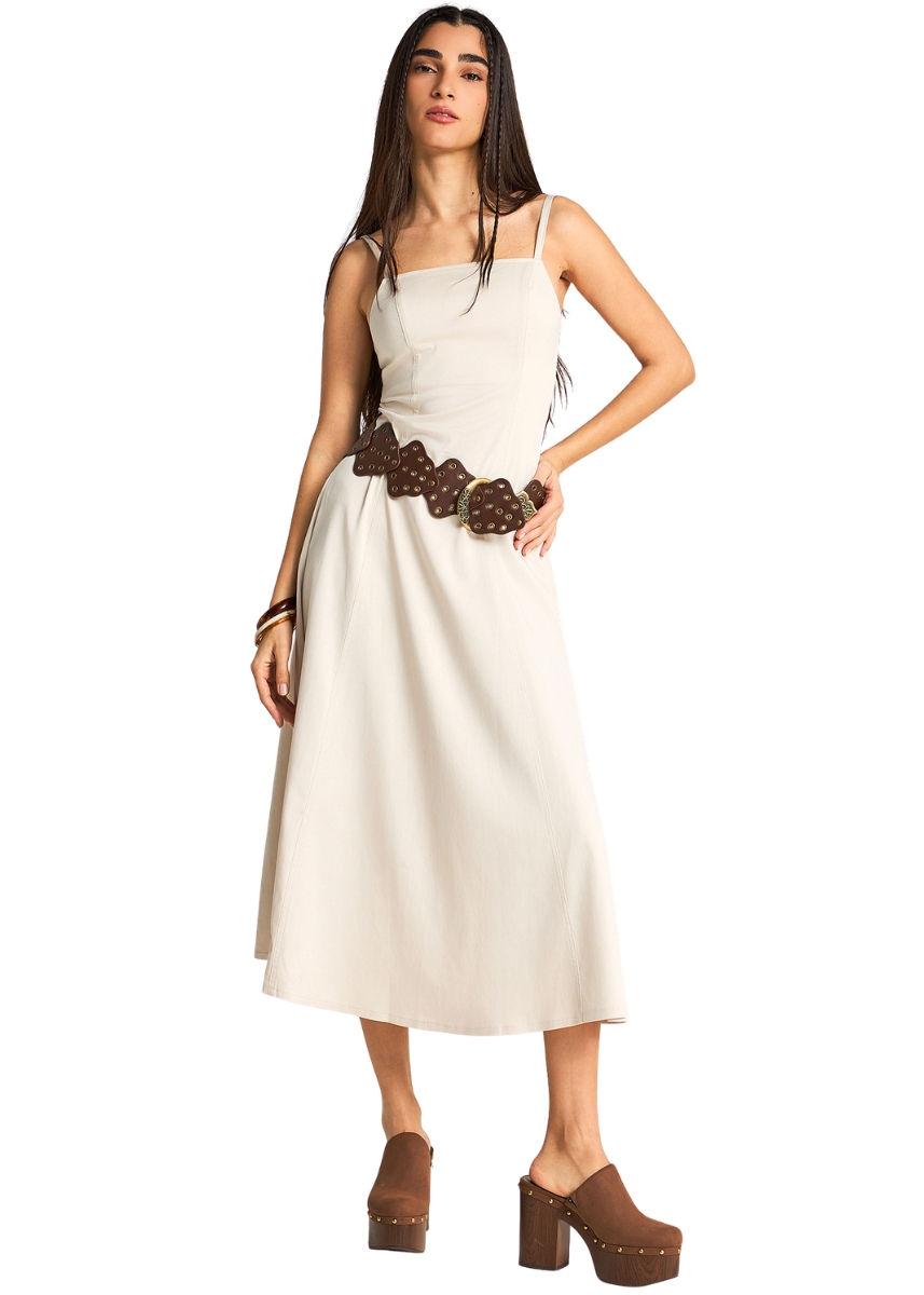 Funky Buddha Φόρεμα FBL013-108-13 – Cloud Cream